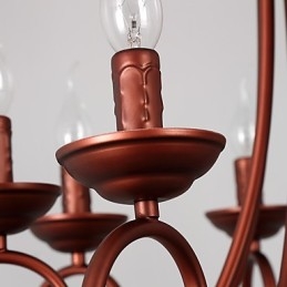 נברשת 8 אורות מודרנית עכשווית מסורתית לודג' בציר רטרו כפרי תכונת ציור למתכת קריסטל