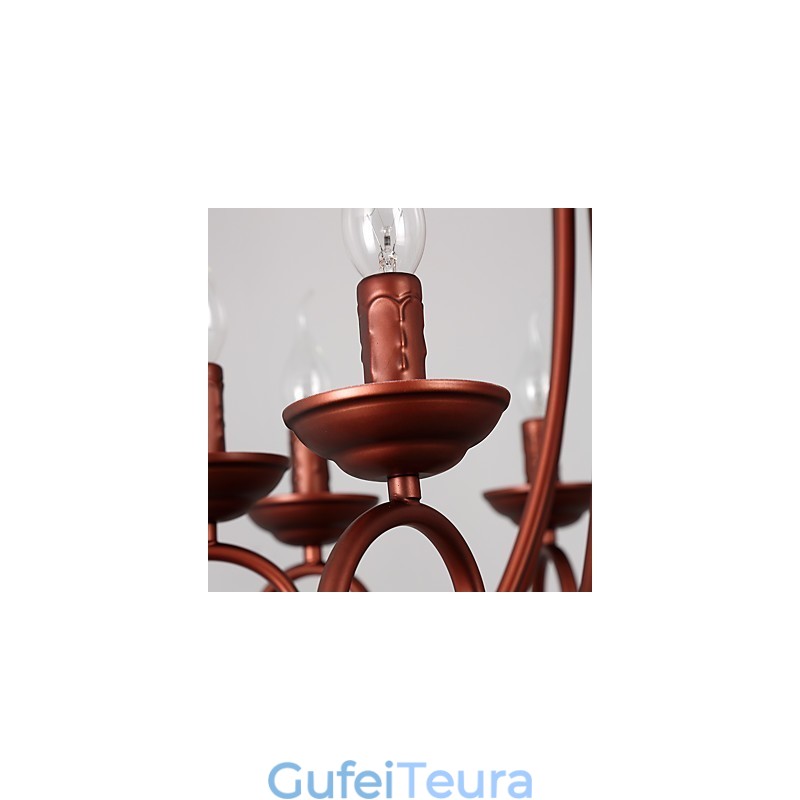 נברשת 8 אורות מודרנית עכשווית מסורתית לודג' בציר רטרו כפרי תכונת ציור למתכת קריסטל