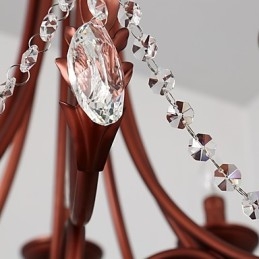 נברשת 8 אורות מודרנית עכשווית מסורתית לודג' בציר רטרו כפרי תכונת ציור למתכת קריסטל