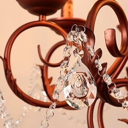 נברשת 8 אורות מודרנית עכשווית מסורתית לודג' בציר רטרו כפרי תכונת ציור למתכת קריסטל