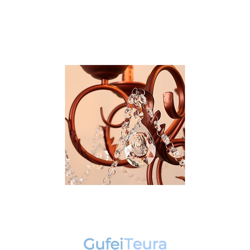 נברשת 8 אורות מודרנית עכשווית מסורתית לודג' בציר רטרו כפרי תכונת ציור למתכת קריסטל