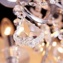 מודרני עכשווי מסורתי קלאסי כפרי תכונת כרום עבור מעצבים בסגנון מיני קריסטל נברשת מתכת