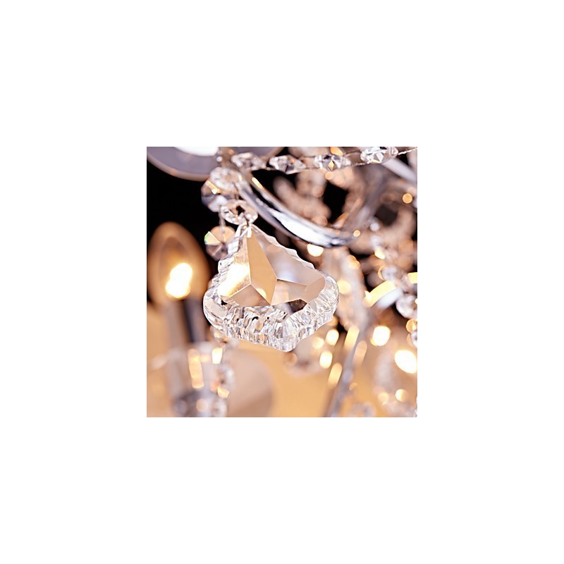 מודרני עכשווי מסורתי קלאסי כפרי תכונת כרום עבור מעצבים בסגנון מיני קריסטל נברשת מתכת