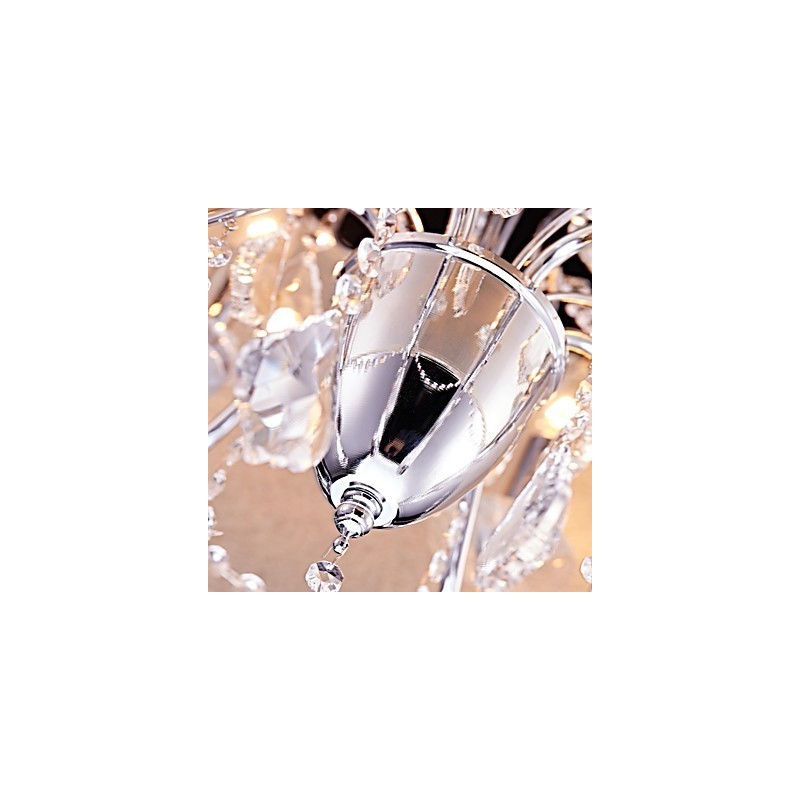 מודרני עכשווי מסורתי קלאסי כפרי תכונת כרום עבור מעצבים בסגנון מיני קריסטל נברשת מתכת