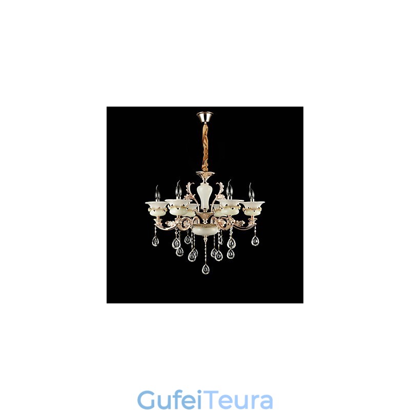 תכונת סגסוגת אבץ קלאסית מסורתית עבור נברשת מיני מתכת 6 נורות קריסטל