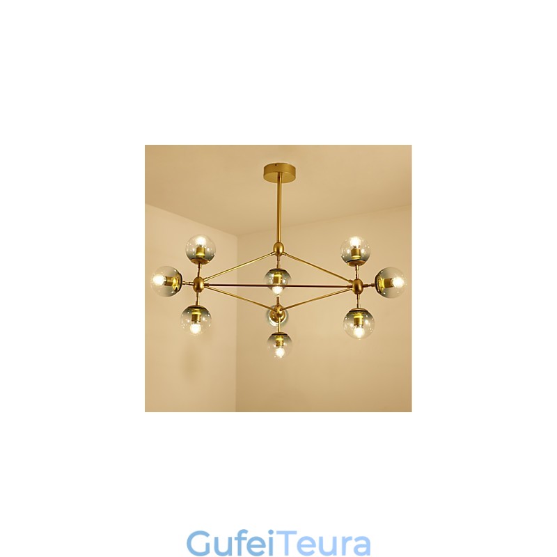 עשר אור פוסט מודרני אירופה סגנון Modo מתכת זכוכית תליון מנורת המבואה לקשט מנורת נברשת תעשייתית