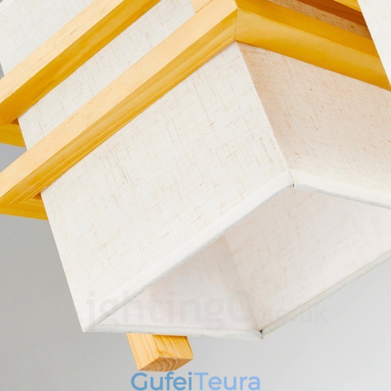 1 עץ בהיר תליון רטרו וינטג' אור עם גוון בד