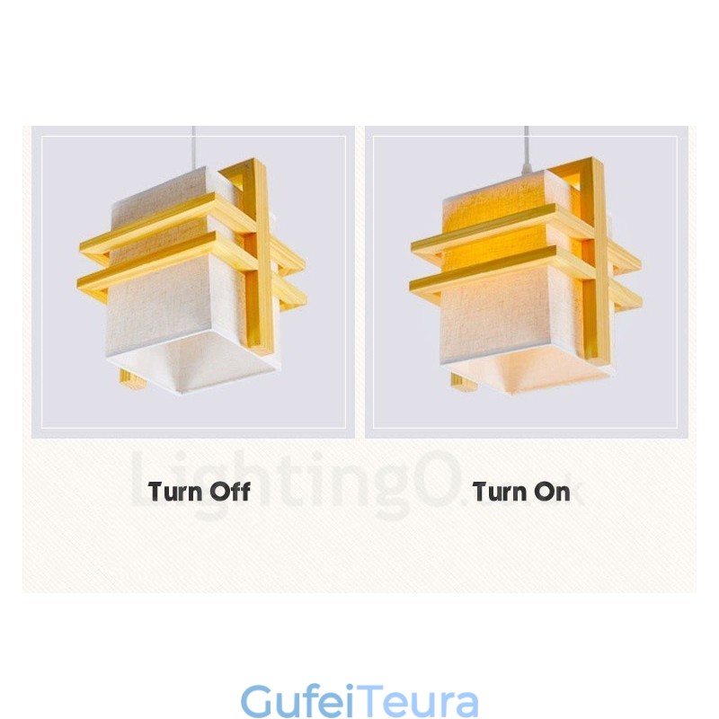 1 עץ בהיר תליון רטרו וינטג' אור עם גוון בד