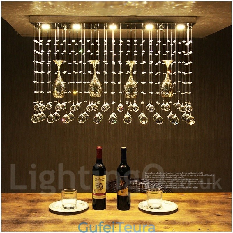 5 אורות מודרני קריסטל תקרת תליון אור מקורה נברשת תאורה מתקן מנורות