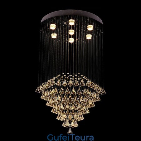 7 אורות מודרני תקרת קריסטל אור תליון מקורה נברשת גופי תאורה מנורות