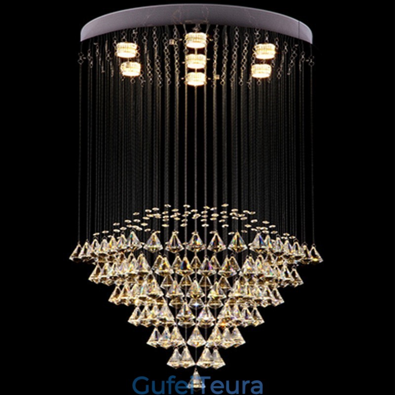 7 אורות מודרני תקרת קריסטל אור תליון מקורה נברשת גופי תאורה מנורות