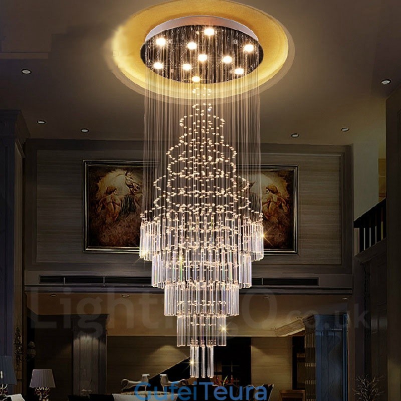 10 אורות מודרני תליון תקרת קריסטל אור נברשת מקורה גופי תאורת מנורות