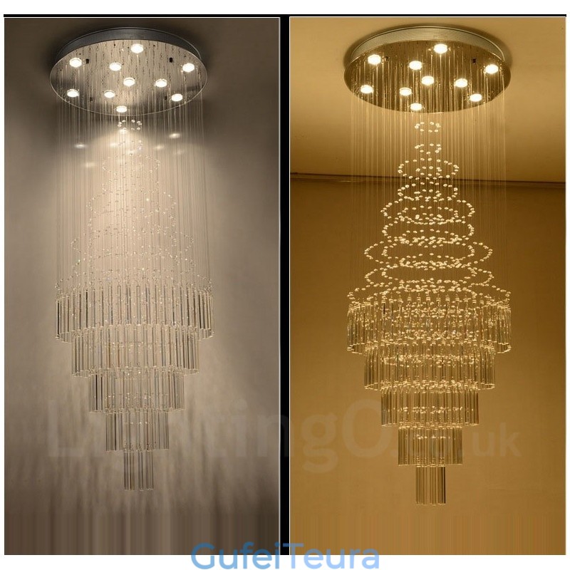 10 אורות מודרני תליון תקרת קריסטל אור נברשת מקורה גופי תאורת מנורות