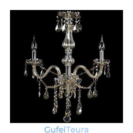 3 אורות נברשת קריסטל יוקרתית קוניאק צבע K9 נברשת קריסטל