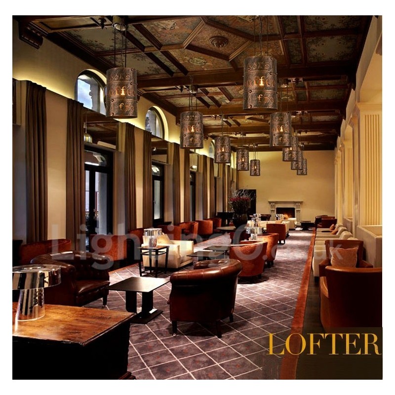 1 אור רטרו וינטג' תליון אור בית קפה מנורת תליון