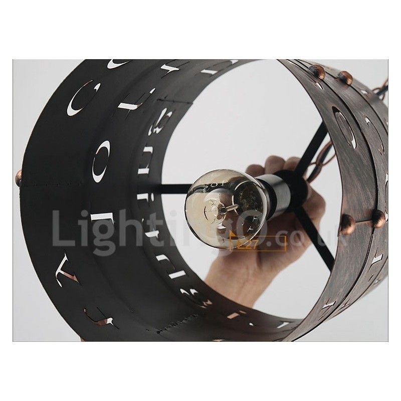 1 אור רטרו וינטג' תליון אור בית קפה מנורת תליון