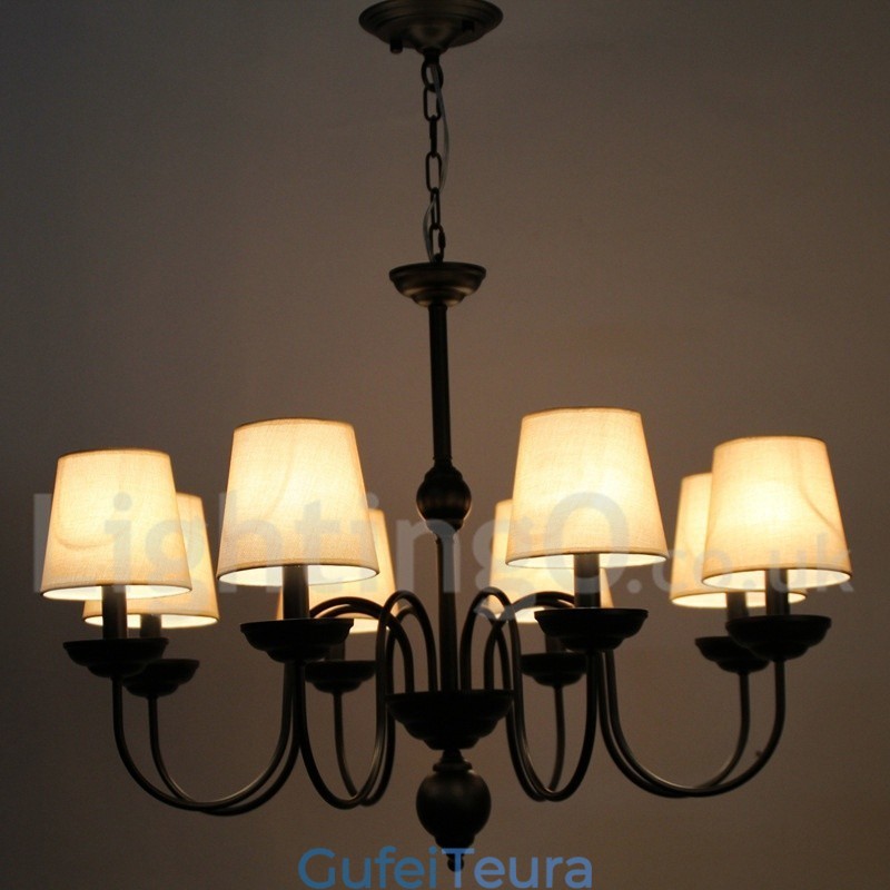 נברשת 8 אור כפרי רטרו עכשווי בסגנון נר