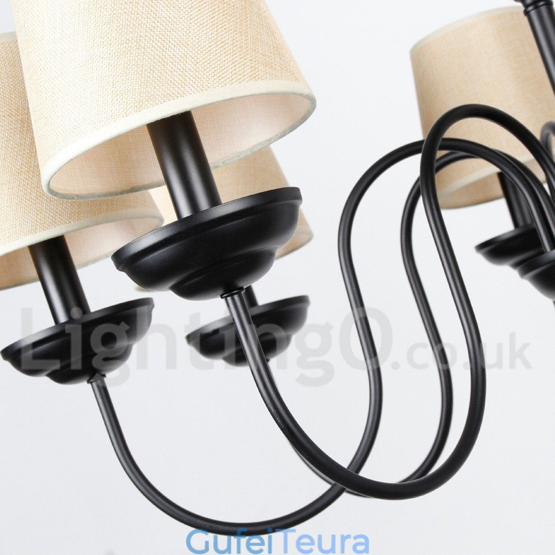 נברשת 8 אור כפרי רטרו עכשווי בסגנון נר