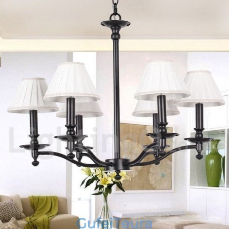 נברשת 6 אור רטרו כפרי בסגנון נר