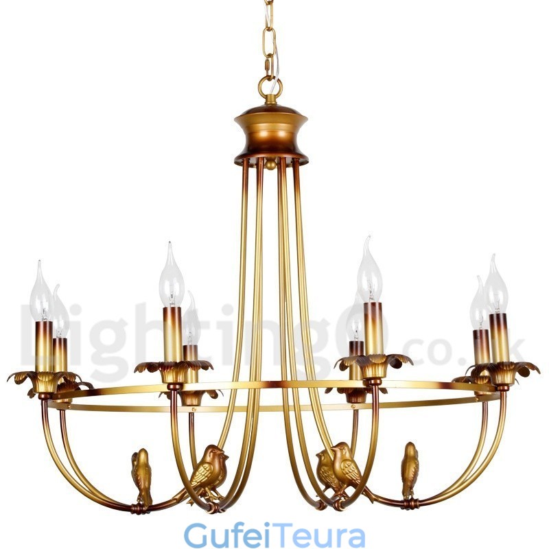 נברשת 8 אור כפרי בסגנון רטרו נר