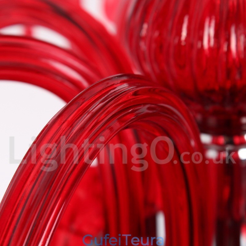 8 נברשת בסגנון נר קריסטל אדום בהיר K9