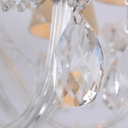 6 נברשת בסגנון נר קריסטל בצבע לבן בהיר K9