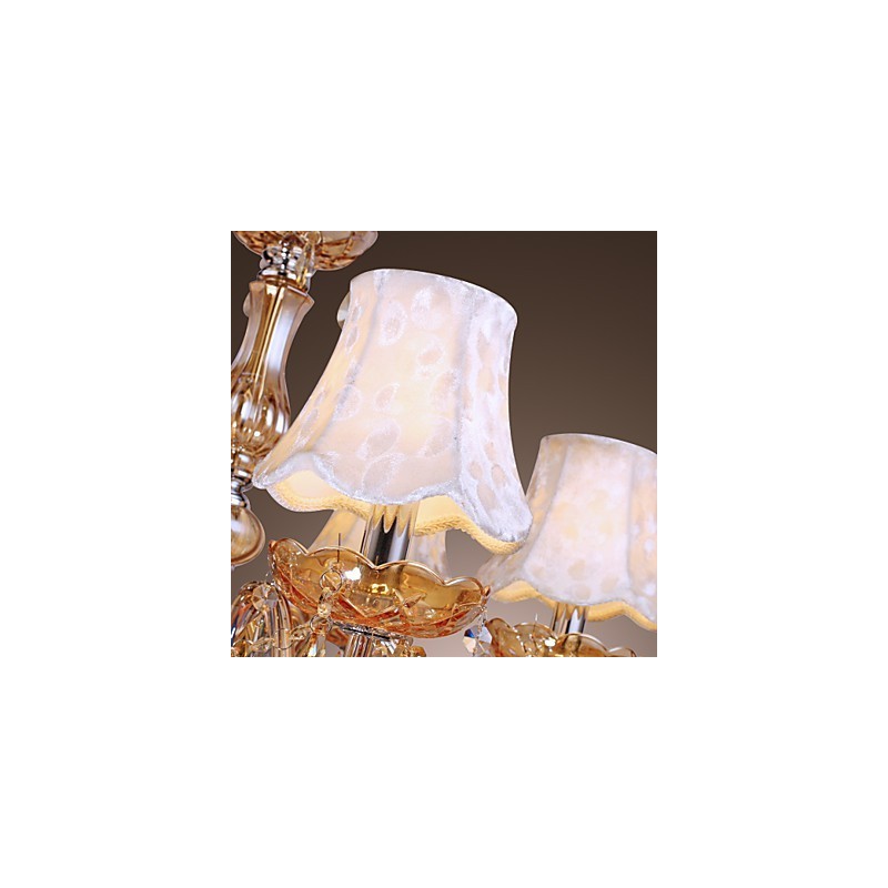 נברשת יוקרה בסגנון אירופאי 6 אור עם קריסטל K9