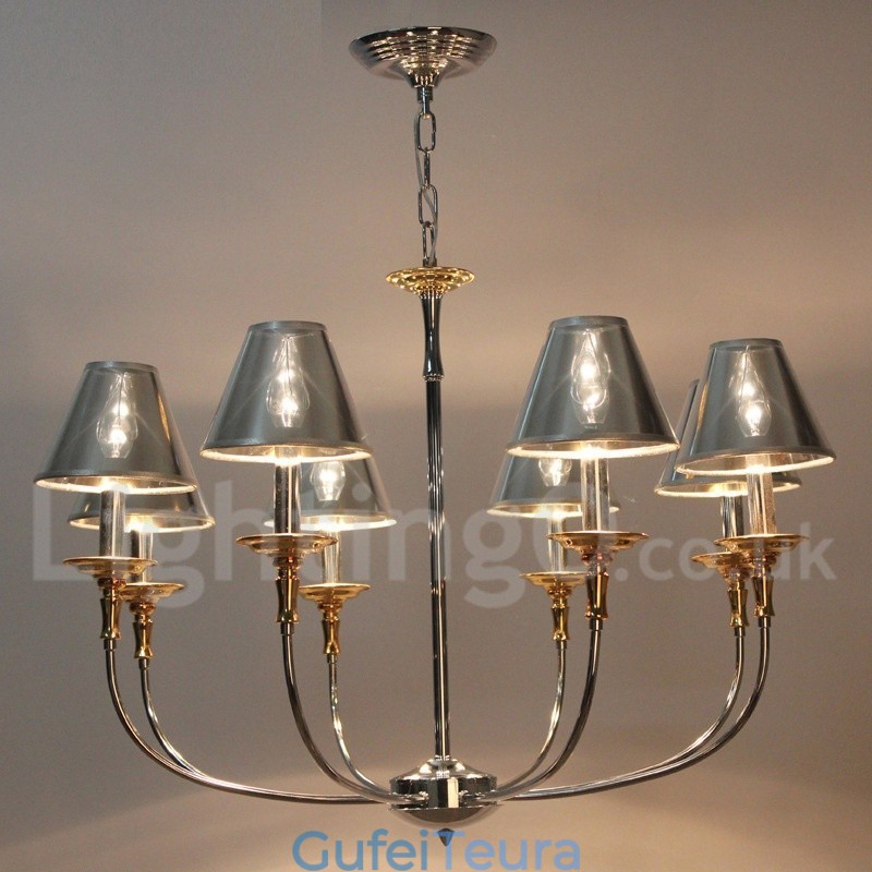 8 נברשת בסגנון נר בסגנון כרום מודרני מודרני