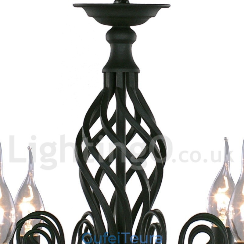 5 אור עכשווי רטרו שחור נברשת בסגנון נר