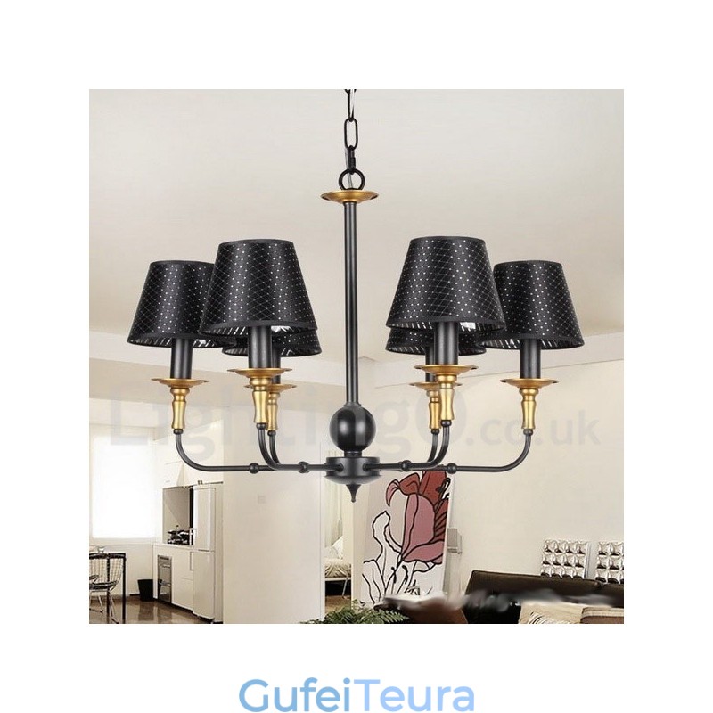 נברשת 6 אור רטרו כפרי בסגנון נר