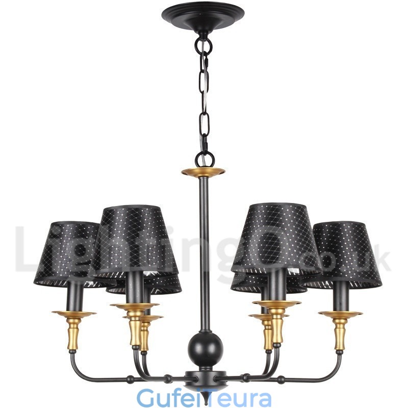 נברשת 6 אור רטרו כפרי בסגנון נר