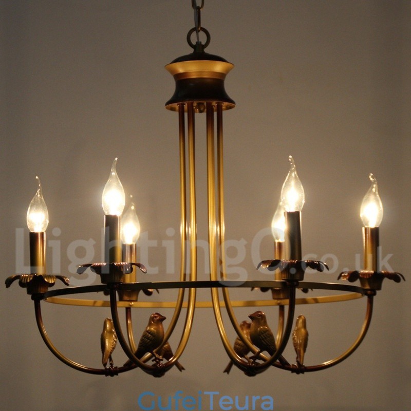 נברשת 6 אור רטרו בסגנון נר