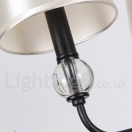 12 אור רטרו 2 שכבות גדול שחור עכשווי נברשת בסגנון נר