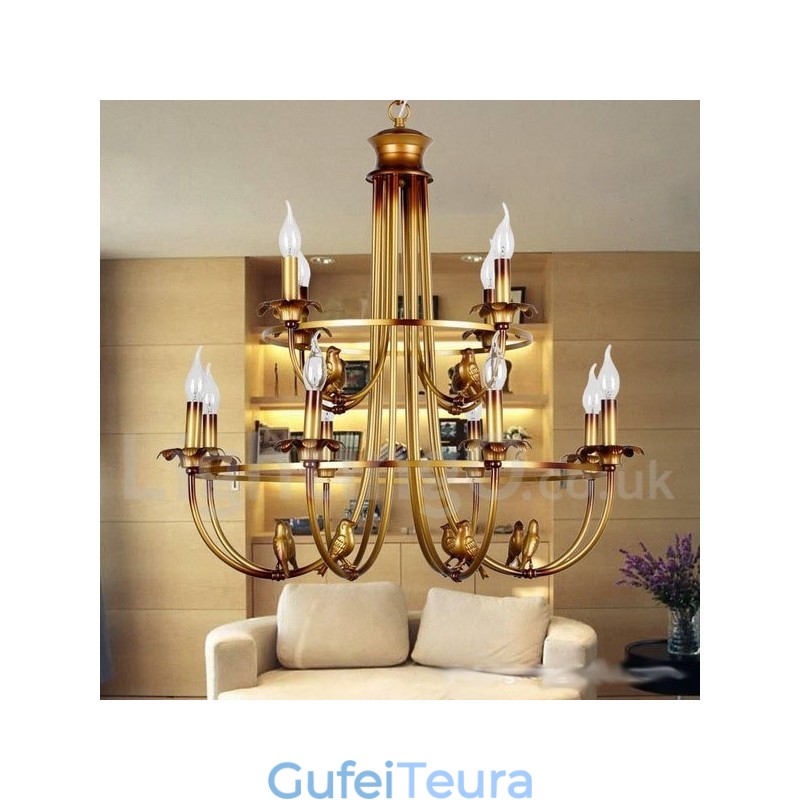 נברשת 12 אור רטרו בסגנון נר