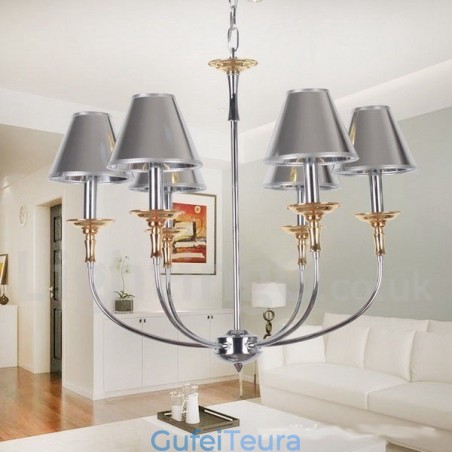 6 אור מודרני עכשווי כרום נברשת בסגנון נר