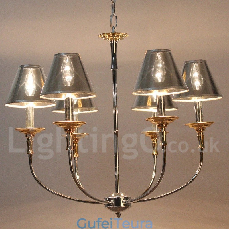 6 אור מודרני עכשווי כרום נברשת בסגנון נר