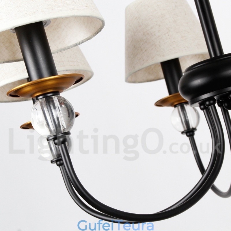 6 אור כפרי רטרו שחור בסגנון ים תיכוני נברשת בסגנון נר עכשווי