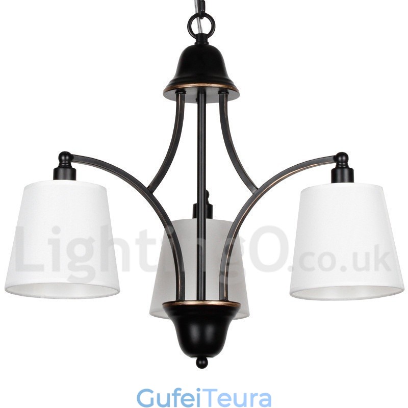 נברשת 3 אור כפרי רטרו עכשווי בסגנון נר