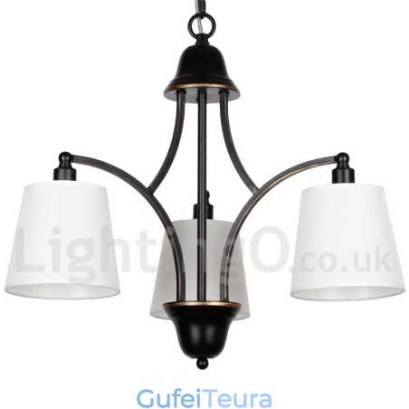 נברשת 3 אור כפרי רטרו עכשווי בסגנון נר