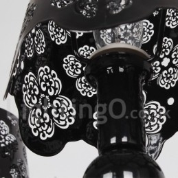 8 אור מודרני עכשווי נברשת בסגנון נר שחור חלול