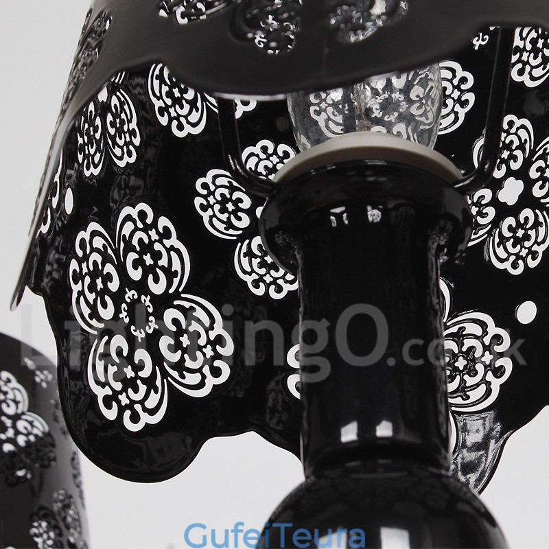 8 אור מודרני עכשווי נברשת בסגנון נר שחור חלול