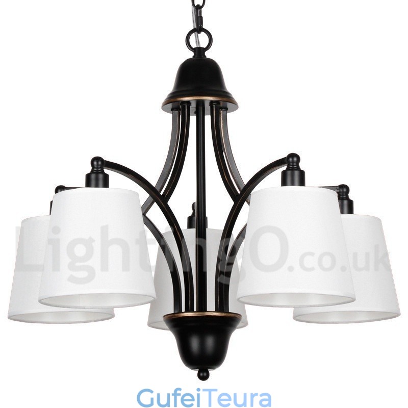 נברשת 5 אור כפרי רטרו עכשווי בסגנון נר