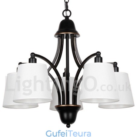 נברשת 5 אור כפרי רטרו עכשווי בסגנון נר