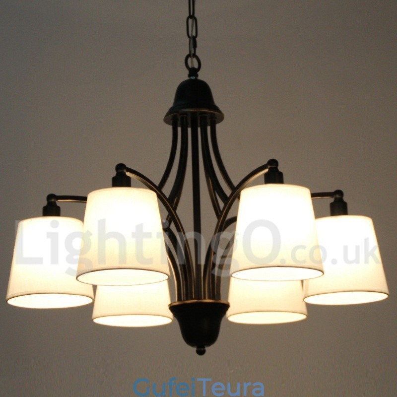 נברשת 6 אור כפרי רטרו עכשווי בסגנון נר