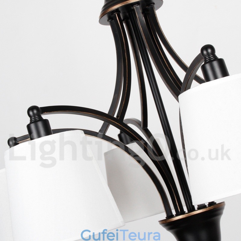 נברשת 6 אור כפרי רטרו עכשווי בסגנון נר