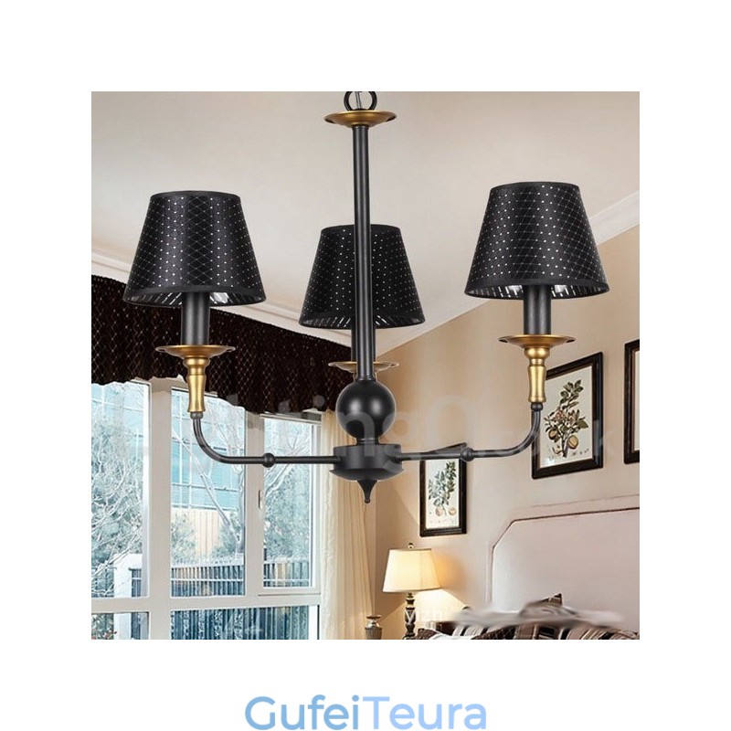 נברשת 3 אור רטרו כפרי בסגנון נר