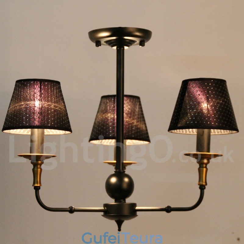 נברשת 3 אור רטרו כפרי בסגנון נר