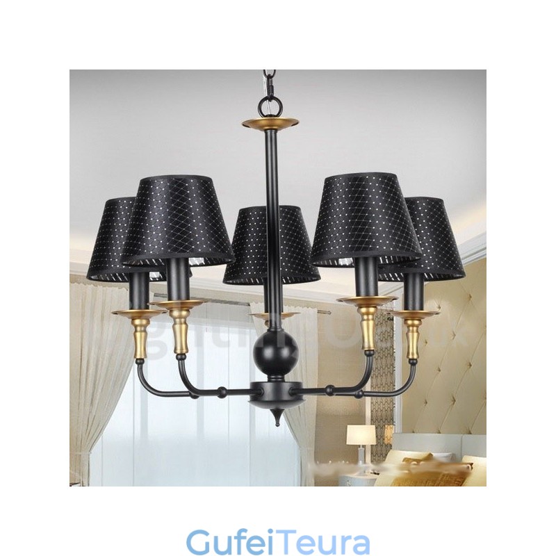 נברשת 5 אור רטרו כפרי בסגנון נר