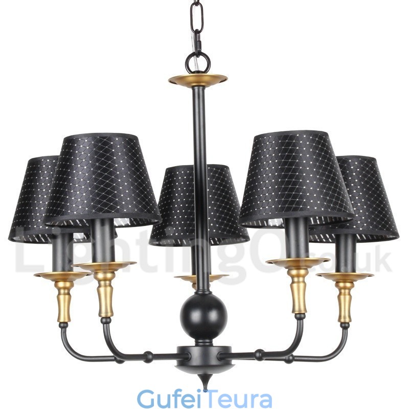 נברשת 5 אור רטרו כפרי בסגנון נר