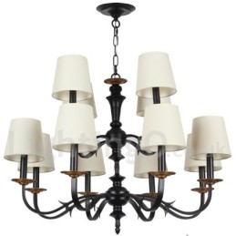 נברשת 12 אור כפרי בסגנון רטרו נר